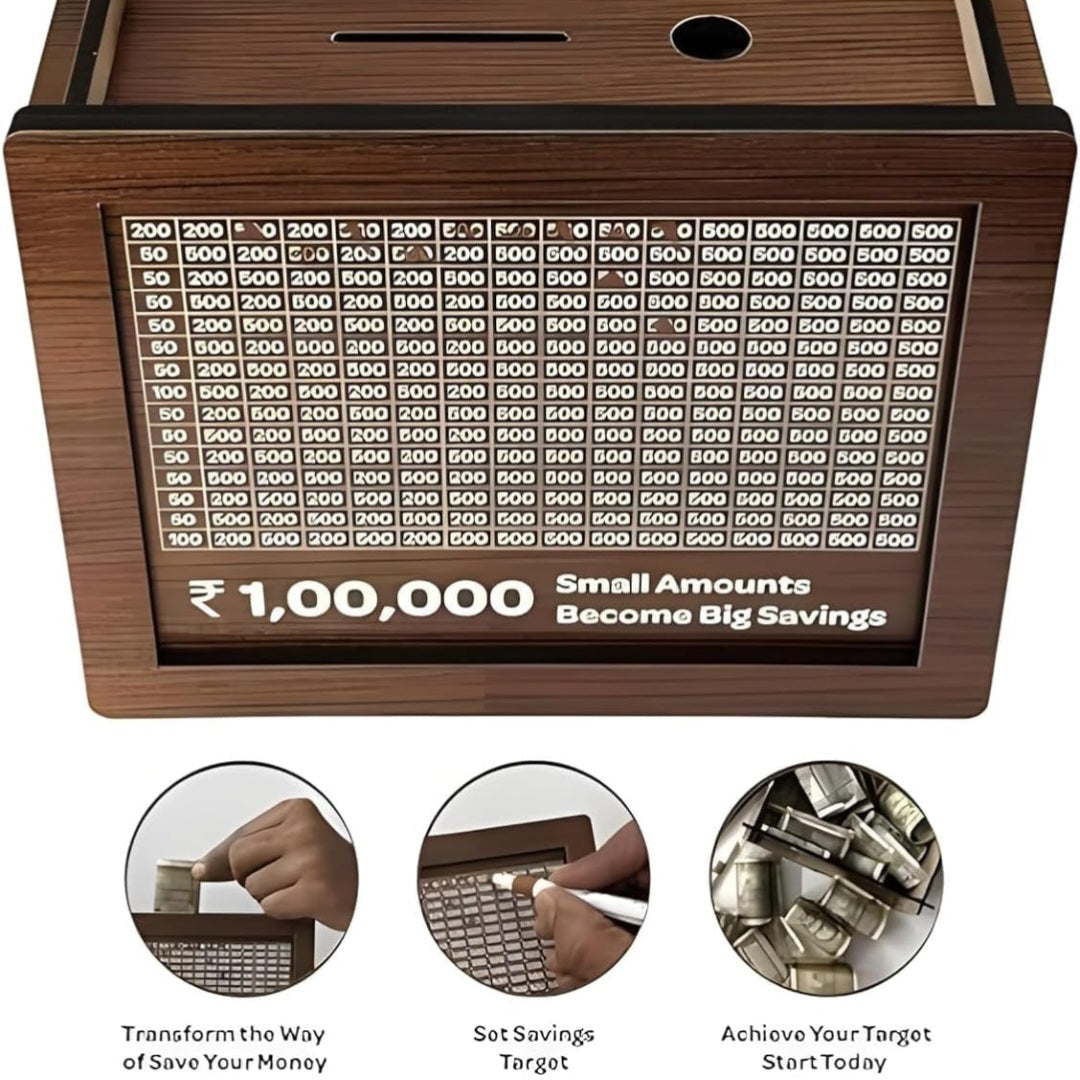Wooden Piggy Money Bank